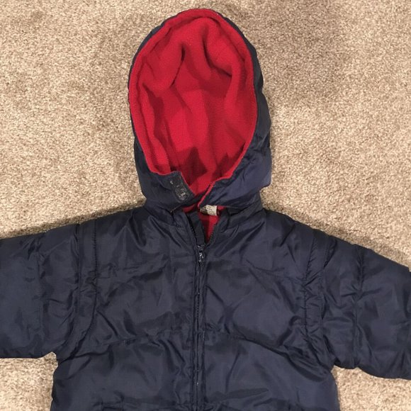 Boys Winter Coat Jacket with Removable Hood & Sleeves by Teeny Weeny - Sz 24m - Picture 2 of 3